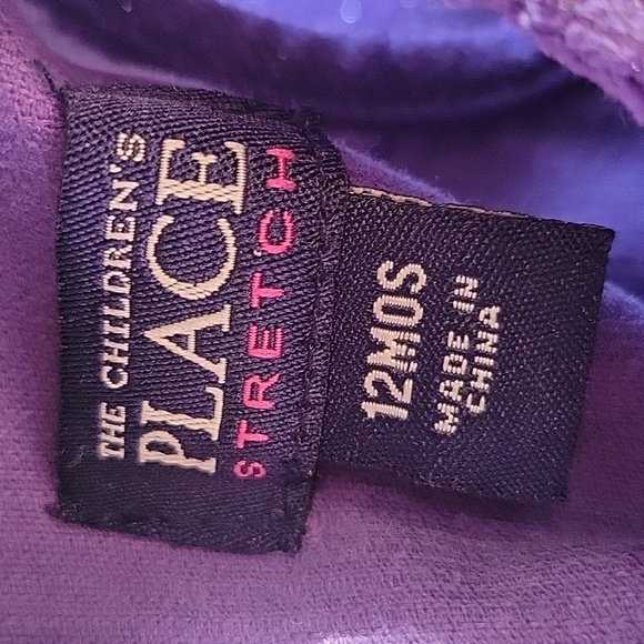 Purple Sparkle Ruffle Corduroy Girl Dress Size 12 Months By The Children's Place - Picture 7 of 9